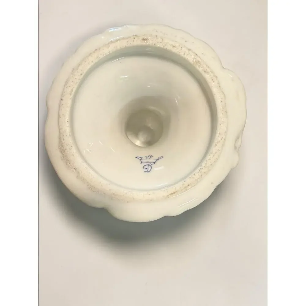 Antique Dresden Hand-Painted Porcelain Chamberstick